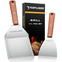 PURPLEBIRD Grillspachtel Set Edelstahl weiß