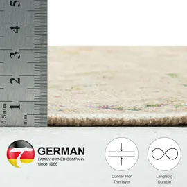 THEKO Flachwebteppich, Beige, Textil, Floral, Rechteckig, 60x90 cm, für Fußbodenheizung geeignet, Teppiche & Böden, Teppiche, Flachgewebe-Teppiche