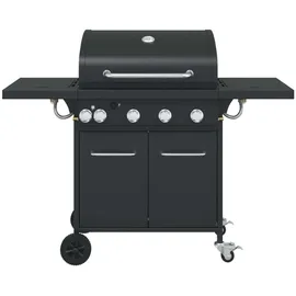 vidaXL Gasgrill mit 5 Flammen schwarz