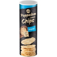 BONASIA Poppadom Lentil Chips Original – Leicht salzige Linsenchips aus 65 % Linsenmehl, glutenfrei, vegan (1 x 70 g)