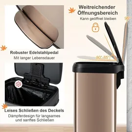 Costway Mülleimer 50 l Gold