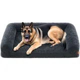 Feandrea FluffyHug Hundebett, Hundekissen Größe XXL, Hundematte für große Hunde, Hundesofa Noppenschaumstoff, Bezug abnehmbar und waschbar, 122 x 85 x 16 cm, dunkelgrau PGW234G02V1