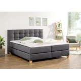 Home Affaire Boxspringbett HOME AFFAIRE "Moulay", grau (anthrazit), B:214cm L:211cm, Komplettbetten, Boxspringbett, inkl. Topper, in 3 Härtegraden, TFK auch in Härtegrad 4