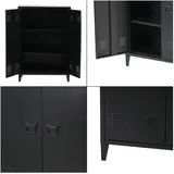 [en.casa] Oripää Aktenschrank 110 x 75 x 33 cm Schwarz