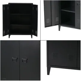 [en.casa] Oripää Aktenschrank 110 x 75 x 33 cm Schwarz