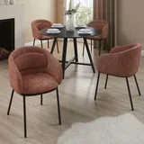 riess-ambiente Stilvoller Design Stuhl FLORENZ rostrot Strukturstoff schwarz Metall mit Armlehne Esszimmerstuhl Essstuhl - Rot