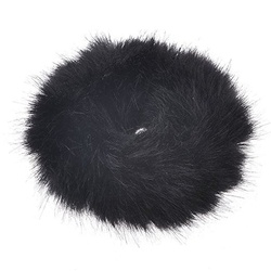 SOHO Faux Scrunchie Haargummi Mit Fell Schwarz 