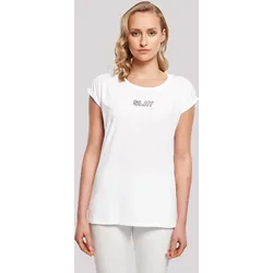 T-Shirt F4NT4STIC "Slay", Damen, Gr. 5XL, weiß, Obermaterial: 100% Baumwolle, casual, regular fit, Rundhals, Kurzarm ohne Bündchen, Shirts, Jugendwort 2022, slang