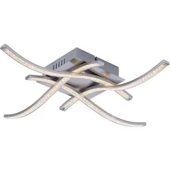 15 Watt LED Decken Leuchte Ess Zimmer Wellen Beleuchtung Kristall Optik Lampe
