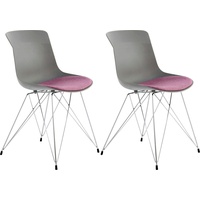 Schalenstuhl KAYOOM Stühle Gr. B/H/T: 48 cm x 80 cm x 53 cm, 2 St., Polyester, Maße (B/T/H): 61/50/83 cm, lila (grau, violett) Schalenstühle Stühle