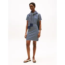 Tommy Hilfiger Shirtkleid Streifen Schwarz/Weiß/Blau 42