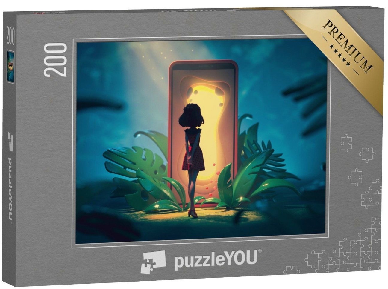 puzzleYOU Puzzle Das Smartphone, Tor zu einer anderen Welt, 200 Puzzleteile, puzzleYOU-Kollektionen Illustrationen