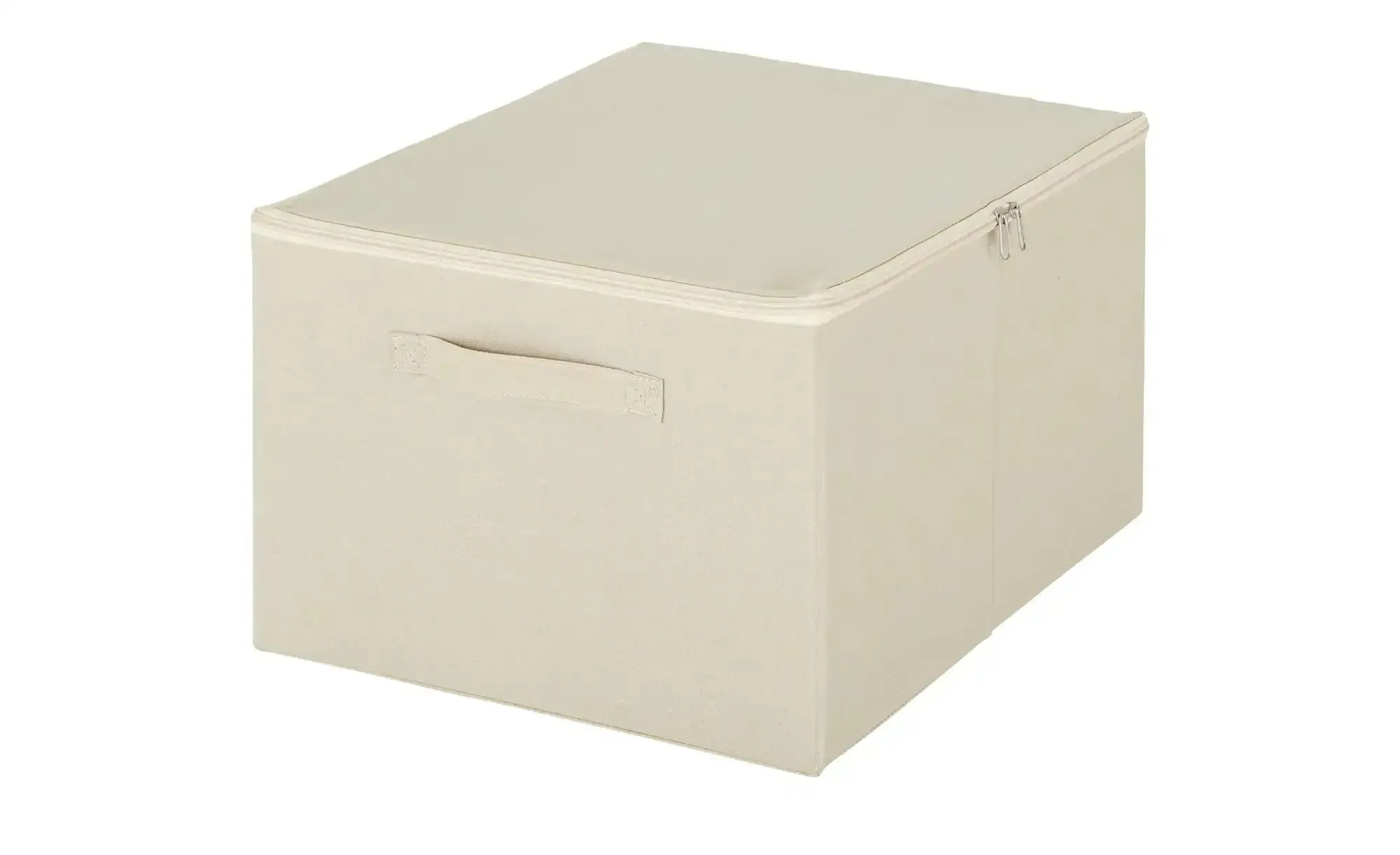 Aufbewahrungsbox , creme , Polyester, Stoff, Papier, Papier, Polyester, Stoff , Maße (cm): B: 35 H: 25