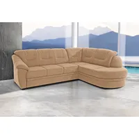 Ecksofa SIT & MORE "Savoni L-Form" Sofas Gr. B/H/T: 267cm x 90cm x 206cm, Luxus-Microfaser ALTARA NUBUCK, Ottomane rechts, ohne Bettfunktion, braun (cappuccino) wahlweise mit Bettfunktion