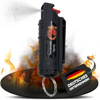 1 x Wilhelm Pfefferspray 16 ml Schlüsselanhänger schwarz Tierabwehr Selbstverteidigung CS Gas KO Spray hochdosiert (ca. 2 Mio. Scoville) effektives Verteidigungsspray