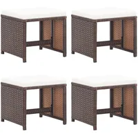 vidaXL Gartenhocker 40,5 x 40,5 x 43,8 cm braun 4 St.