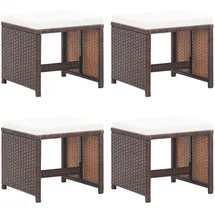 vidaXL Gartenhocker 40,5 x 40,5 x 43,8 cm braun 4 St.
