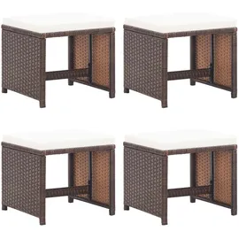 vidaXL Gartenhocker 40,5 x 40,5 x 43,8 cm braun 4 St.