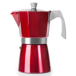 IBILI - Evva Red Espressokocher, 12 Tassen, 600 ml, Aluminiumguss, Geeignet für Induktion