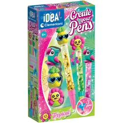 Kreativset CLEMENTONI "Idea, Deine Stift-Kreationen - Tropical", bunt, Kreativsets, Kinder