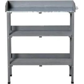 Outsunny Pflanztisch 76 x 37 x 89 cm grau