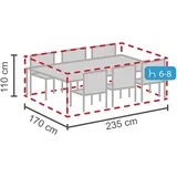 LC Wholesaler LC Garden Schutzhülle für Dining Sets M grau 235x170x110cm