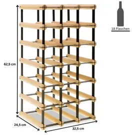 Proregal Weinregal 62,5 x 32,5 x 24,5 cm Natur