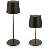 Brilo Akku-LED-Tischleuchte Bota Schwarz Ø 11 cm