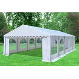 Partyzelt Pavillon 5x10m Weiss PVC inkl.Seitenwände Festzelt wasserdicht Bier