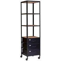 Tikamoon Bücherregal 43 x 167 x 40 cm Schwarz