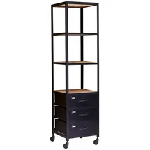 Tikamoon Bücherregal 43 x 167 x 40 cm Schwarz