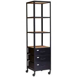 Tikamoon Bücherregal 43 x 167 x 40 cm Schwarz