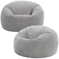 I.C.O.N. icon Sitzsack Grau, Textil, 2-Sitzer, Rund, 85x50x85 cm,