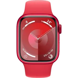 Apple Watch Series 9 GPS + Cellular 41 mm Aluminiumgehäuse (product)red, Sportarmband (product)red S/M