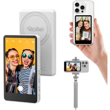 Rollei Selfie Monitor Handy Rückkamera Magnetisch Vlog Bildschirm Weiß