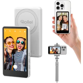 Rollei Selfie Monitor Handy Rückkamera Magnetisch Vlog Bildschirm Weiß