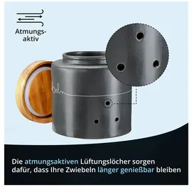 KHG Aufbewahrungsdose Zwiebeln grau 17 x 16,5 cm