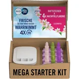 Febreze 3Volution Duftstecker Starter-Kit + 4x Nachfüllflakons Lilienbrise, 3 Wechselnde Düfte Zum Bekämpfen Von Gerüchen