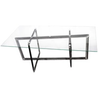 Esstisch (120x80 cm H=75 cm) BUSK-T Wohnzimmertisch Esszimmertisch Schreibtisch  modernes Design Glastisch Glas Loft Handmade Vintage Deco