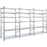 Proregal Fachbodenregal Silber, Metall, 270x210x60 cm, Freizeit, Heimwerken, Werkstatt, Schwerlastregale