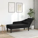 vidaXL Chaiselongue mit Kissen Schwarz Samt