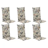 GO-DE Hochlehner Auflage 120 x 50 cm creme blau 6 St.
