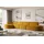 altdecor Ecksofa in L-Form Corner Sofa Bett Eckcouch Couch Wohnlandschaft Cauchsofa MARI-L3-406x165x78 cm Senfgelb