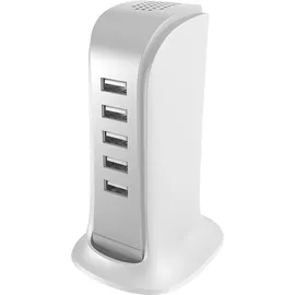 DUDAO Ladegerät 5x USB mit integriertem Netzkabel weiß (A5EU)