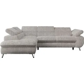 MKS Meble Eckcouch Cord 3-Sitzer Grau