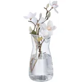 Relaxdays Blumenvase, Glasvase für Blumen, Tischvase aus Klarglas, hohe Dekovase, Maße H x D: 20 x 10,5 cm, transparent