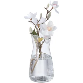 Relaxdays Blumenvase, Glasvase für Blumen, Tischvase aus Klarglas, hohe Dekovase, Maße H x D: 20 x 10,5 cm, transparent