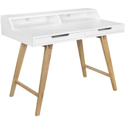 Moderner Schreibtisch im skandinavischen Retro Look 110 x 60 cm - Weiß