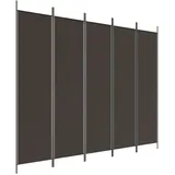 vidaXL 5-tlg. Paravent Braun 250x200 cm Stoff