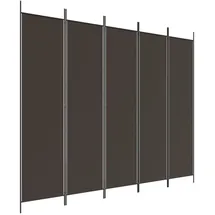 vidaXL 5-tlg. Paravent Braun 250x200 cm Stoff